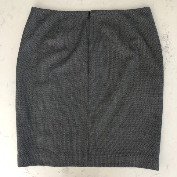 Brooks Brothers Explorer Wool Midi Pencil Skirt Navy Off White Check Print Sz 12 - Picture 7 of 13